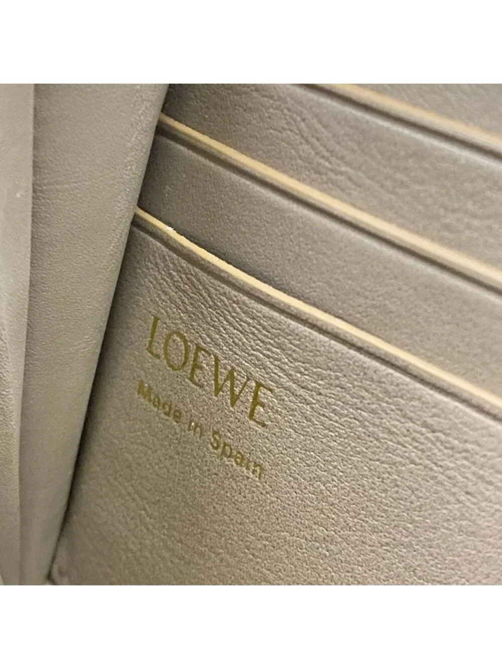 Loewe Wallet Gray Beige Leather